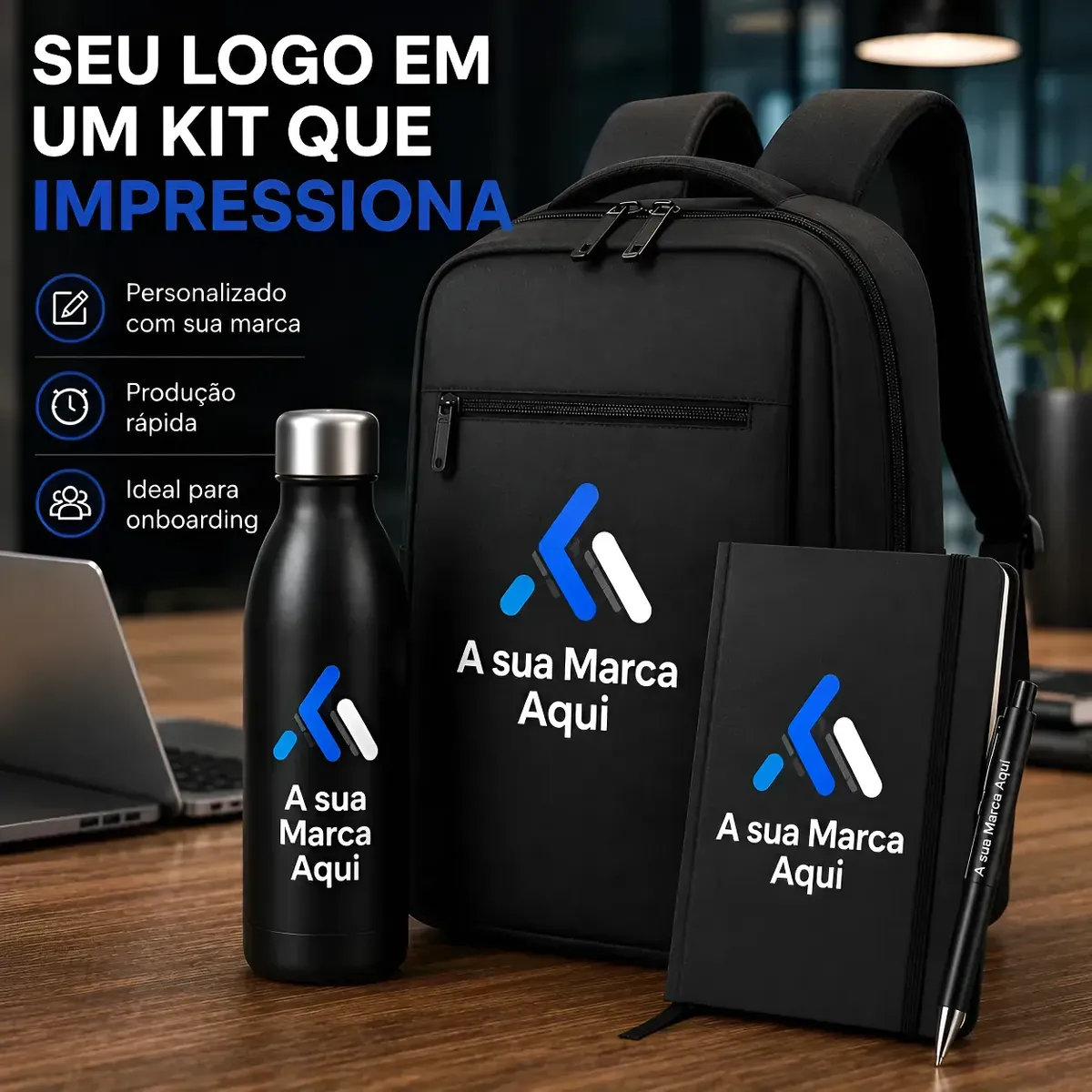 10 Kits Boas Vindas Corporativo Personalizado Sua Marca Logo